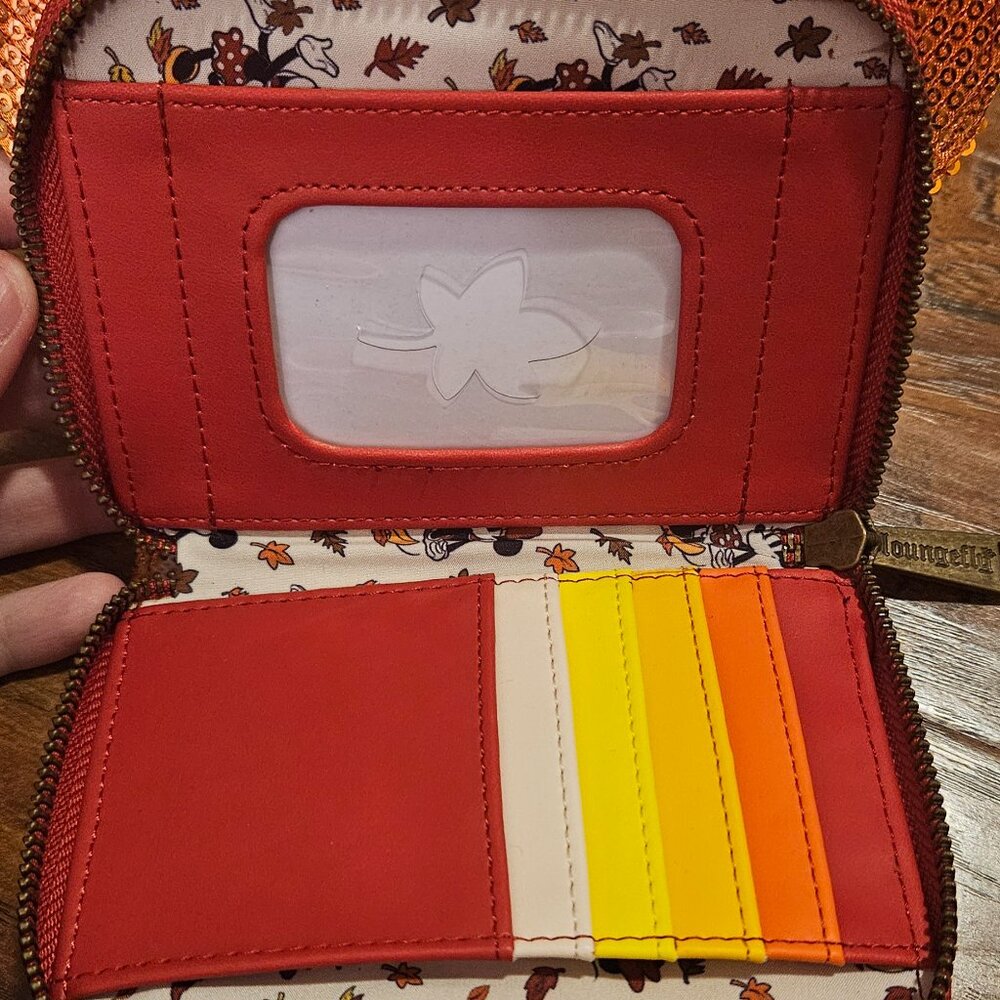EUC Disney Ombre Fall Loungefly Set of Backpack Wallet and Ears - Picture 5 of 9